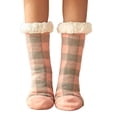 thumbnail image 3 of LYMAYTER Slip Grip Socks for Women Classic Buffalo Plaid Mid-Calf Socks Winter Non-Skid Warm Slipper Socks, 3 of 8