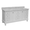 thumbnail image 2 of Bella 72" Double Bathroom Vanity with White Cabinet and Carrara Marble Top, 2 of 5