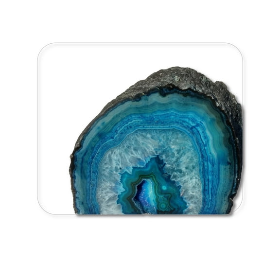 DistinctInk Mouse Pad - 1/4" Foam Rubber - Blue Teal Geode Crystal