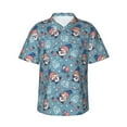 thumbnail image 2 of Xecao Independence With Gnome print Hawaiian shirt - a stylish short-sleeve button-down for men, perfect for casual beach and tropical outings., 2 of 9