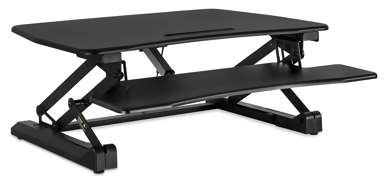 Mount-It! Electric Standing Desk Converter | Motorized Sit Stand Desk With Built In USB Port | Black - image 3 of 9