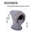 thumbnail image 3 of BadPiggies Womens Winter Beanie Scarf Mask Set, 3-in-1 Cozy Fleece Lined Knit Pompom Hat with Ear Flaps Windproof Neck Warmer (Gray), 3 of 6