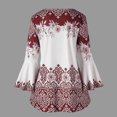 thumbnail image 3 of UPPADA Women's Floral Print Blouses Plus Size Tunic Tops Long Bell Sleeve Tunic Tops Vintage Lace Up Shirts Casual Loose Fit Graphic Tees Pleated Flare Comfy Tops Women's Tops, 3 of 4
