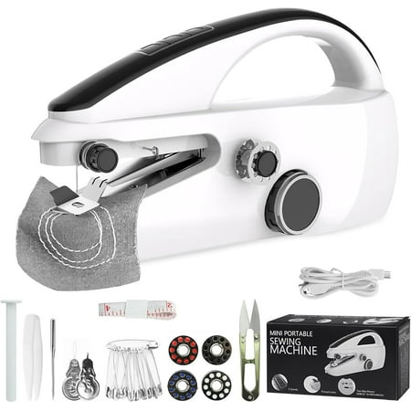 Mini Handheld Sewing Machine for Beginners, Adults Quick Stitching, Two Speed Adjustment Electric Portable Sewing Machine, DIY Home Travel