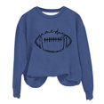 thumbnail image 1 of Rbaofujie Chandails pour Femmes Automne Chandails Décontractés Imprimés Col Rond Manches Longues Haut Ample Chandails en Molleton Bleu Filles Chandail à Capuchon, 1 of 3