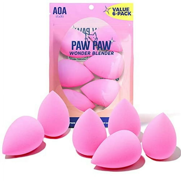 AOA Studio Collection Makeup Sponge Set Makeup Blender Latex Free and High-definition Set of 6 Makeup Blender For Powder Cream and Liquid, Super Soft Wonder Blender Beauty Cosmetic