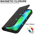 thumbnail image 2 of Dteck Strong Magnetic Case for iPhone 16 Pro, Compatible with MagSafe, iPhone 16 Pro Wallet Case with RFID Blocking Holder Slots, PU Leather Flip Folio Cover Kickstand Shockproof,Black, 2 of 9