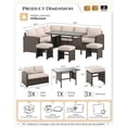 thumbnail image 2 of AECOJOY 7 Piece Patio Furniture Set PE Rattan Outdoor Dining Set Sectional Sofa Couch with Table Patio Conversation Set in Beige, 2 of 7