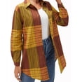 thumbnail image 3 of Lovito Women Long Sleeve Loose Plus Size Blouse Muslim Casual Plaid Tops Cotton Fashion Shirts, 3 of 5