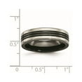 thumbnail image 5 of Titanium Black Ti with Grey Edges 6mm Grooved and Polished Band, 5 of 5