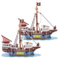 thumbnail image 4 of 2 Sets Sailboat Puzzle Kit Paper Sailboat Model Adult Assembly Model Pirate Ship Model Kids Puzzles, 4 of 9