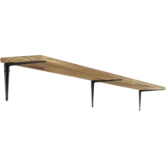 Wallniture Arras 60 inch Floating Shelf, Wooden Bookshelves for Wall, Brackets Included, 1pc, Burnt Finish