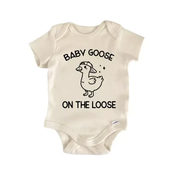 Baby Goose On The Loose Baby Boy Girl Clothes Infant Bodysuit Cute Newborn Cute Baby Onesie, BABY BODYSUIT LAT 4424
