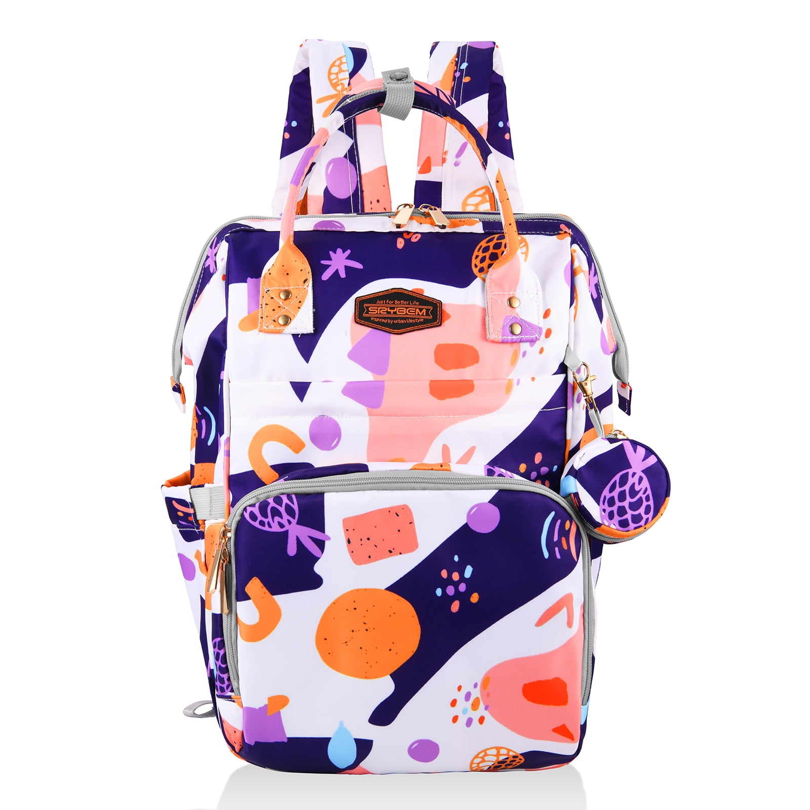 Diaper Bag Backpack, 15.6 Inch Large Waterproof Travel Mom Bag with Portable Changing Pad Baby Bag