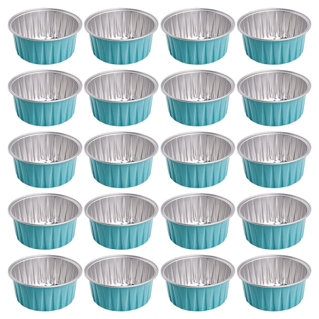 TIMIFIS Jetable Ramekins Aluminium Feuille Dessert Baking Cups, Réutilisables Air Friteuse Doublures Cupcake Doublures Pudding Tasses pour Mariage, Christmas, Cuisine, Fête, Fournitures de Vacances Accessoires de Cuisine
