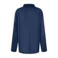 thumbnail image 4 of Women's Long Sleeve Polo Shirts Casual Color Block V Neck Tops Fall Collar Ladies Tunics Tees Navy XL, 4 of 5