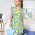 thumbnail image 4 of Fotbe Yellow Lemon Vestido de Dormir para Niñas de 3 a 10 Años, Mangas Cortas, Estilo Princesa, Pijama Camisón con Mangas Voladas-Small, 4 of 6