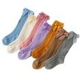 thumbnail image 5 of Calcetines de malla de verano para niñas pequeñas Color sólido Tubo medio Transpirable Lazos huecos Calcetines de princesa Nituyy Calcetines de red de verano sólidos a media pantorrilla para niños pequeños, 5 of 5
