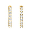 thumbnail image 3 of Unique Moments Women's 1/2 Ct. Round Lab Grown Diamond Huggie Earrings in Yellow Gold Plated Sterling Silver, 3 of 4