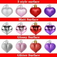 thumbnail image 3 of Jinswick 24 Pcs Purple Heart Ornaments, Heart Shaped Bulk Hanging Ornaments Decor, 3 Assort Styles, for Wedding Anniversary Birthday Party Decorations, 3 of 8