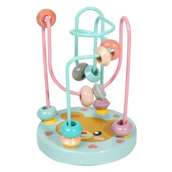 Baby Roller Coaster, Wooden Material Cartoon Style Bead Maze Toy For Home Bear