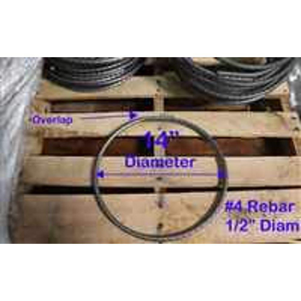 Rebar Rings 4, 14" Diameter with Overlap Pack of 10