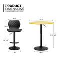 thumbnail image 2 of Magshion Set of 3 Bar Dining and Chair Set, 31.5" Pub Table Sturdy Base Bistro Table and Counter Height Barstools for Restaurant, Black/Yellow, 2 of 12