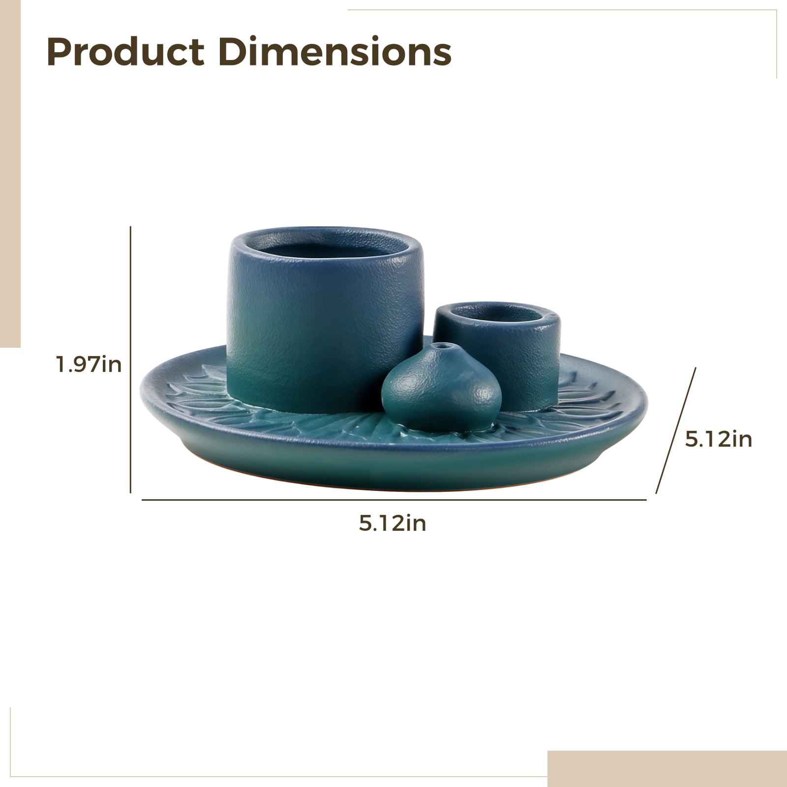 Ceramic Incense Burner & Sage Smudge Holder with Ash Catcher Dish