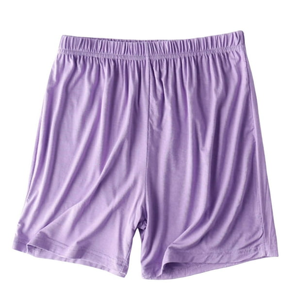 Pantalones cortos de verano para mujer, pijama informal fino, pantalones holgados para estar por casa - Material de poliéster, cintura elástica alta, ligeros
