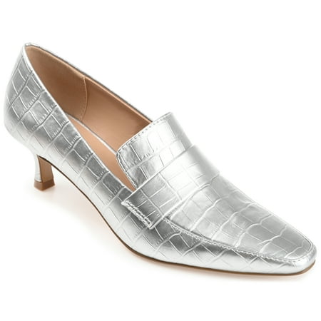 

Journee Collection Womens Celina Wide Width Kitten Heel Loafer Square Toe Pumps