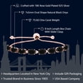 thumbnail image 2 of Gem Stone King 18K Rose Gold Plated Silver Black Onyx Tennis Bracelet for Women (5.60 Cttw, Gemstone December Birthstone, Oval 7X5MM, Fully Adjustable up to 9 inch), 2 of 6