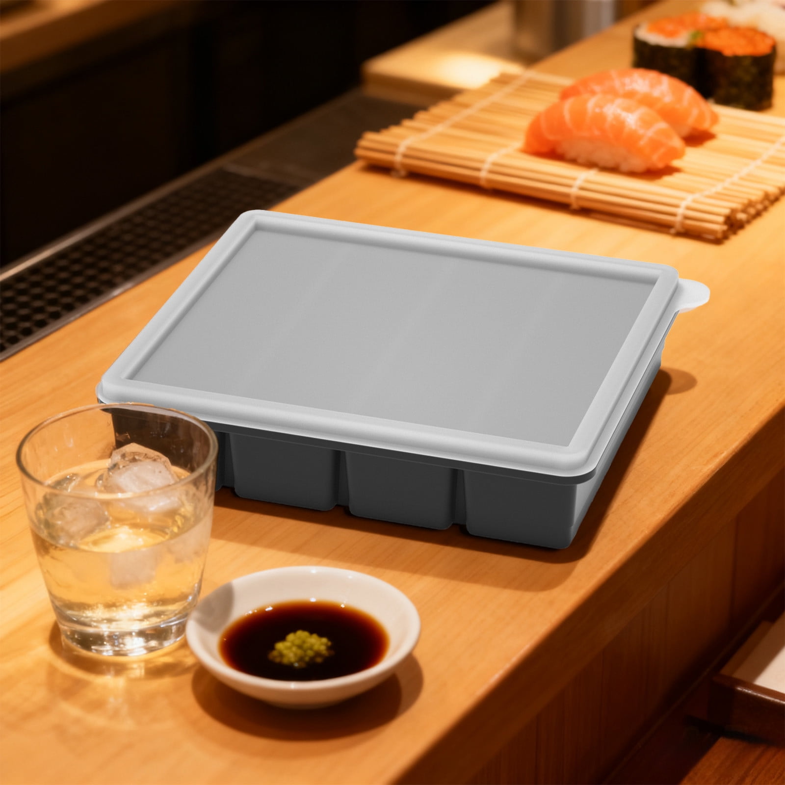 Yannianjz Large Ice Cubes Silicone Molds, Food Grade BPA-Free Ice Tray, Ice Making Box with Lid for Refrigerator, Freezer, Household