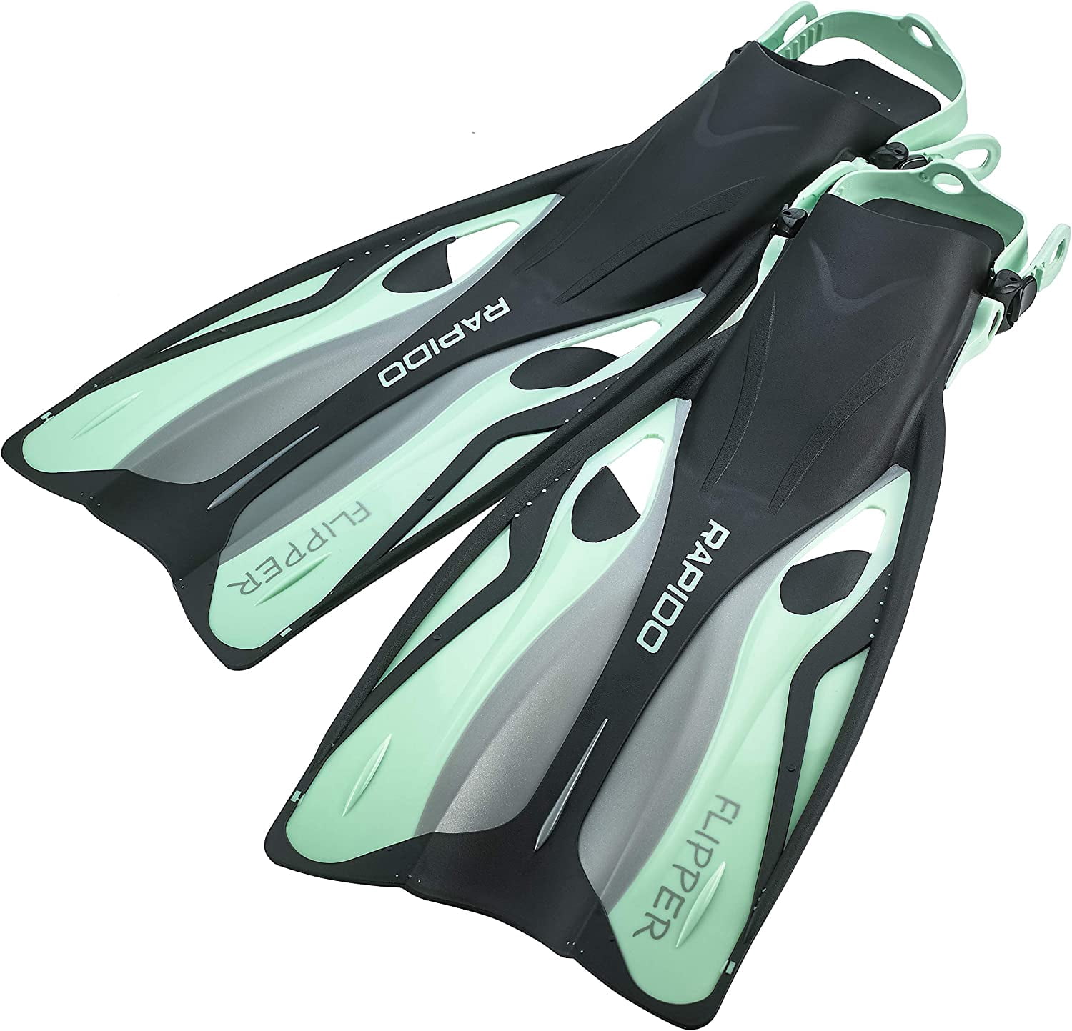 Rapido Boutique Collection Flipper Open Heel Adjustable Snorkel Fin with Snorkeling Gear Carry Bag, Ideal Snorkeling Fins for Snorkel or Scuba