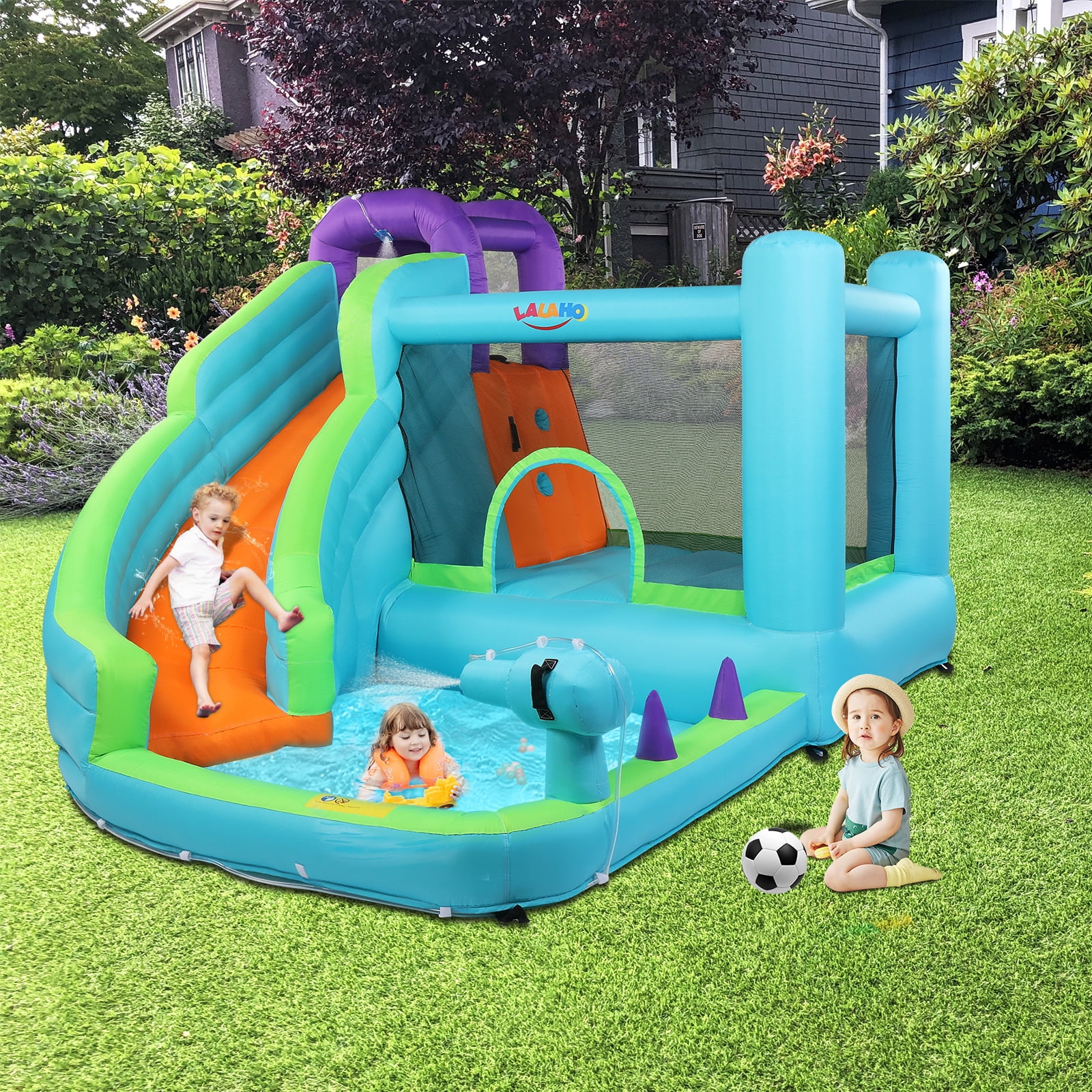 UBesGoo Pvc Inflatable Bouncer Castle Jumper Bouncy House Water Slide Pool 3-12 Age