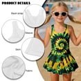 thumbnail image 7 of Binienty Jamaica Flag Girls One-Piece Swimdress Size 7-8 Tie Dye Bathing Suit Comfortable Fabric Swimsuit for Girls Cross Back Quick Dry Swimwear Pool Summer, 7 of 7