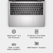 Dell 14 laptop, AMD Ryzen™ AI 5, AMD Radeon™ Graphics, 16 GB, DDR5, 512GB SSD, Windows 11 Home