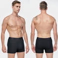 thumbnail image 3 of zeranth Men Seamless Underwear High Waist Patchwork Color Boxer Briefs Zipper Double Pockets U-convex Underpants, 3 of 7