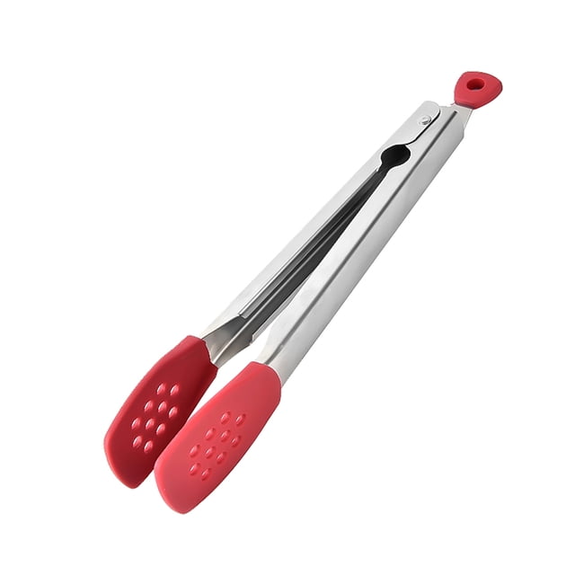 Pinzas de cocina de acero inoxidable, resistentes y duraderas, de sílice