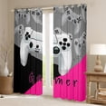thumbnail image 2 of Manfei Chic Gamepad Teens Black Out Curtains, Black Pink Cartoon Curtains Pack of 2 (42x63 Each), Game Console Player Bedroom Curtains, Curtains Blackout Home Decor, 2 of 6