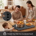 thumbnail image 2 of Consiwa Warming Mat for Food, 24"x 16" Electric Warming Tray with 6 Temp Settings & 6H Timer, Auto Shut-Off, 300W Full Surface Heating for Buffet & Home, Gray, 2 of 8