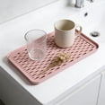 thumbnail image 4 of SIYTUAU Tea Cup Utensils Drying Mat Double Layer Drainage Tray Food Grade Plastic Multipurpose For Kitchen Countertop Pink, 4 of 6