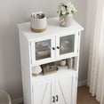 thumbnail image 5 of 50" Kitchen Pantry Storage Cabinet with Doors & Adjustable Shelves, Wooden Storage Cabinet for Kitchen Bathroom Living Room, White, 5 of 7