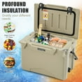 thumbnail image 4 of Resenkos 25 QT Hard Cooler with Aluminum Handle and Integrated Cup Holders-Tan, 4 of 9