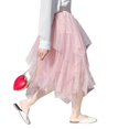 thumbnail image 3 of Jupe Tutu en Tulle Unie pour Femme Taille Élastique Maille Filet Longue Jupe Paragraphe Robe, 3 of 3