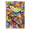 thumbnail image 2 of Breeze Decor 04082 Floral Pansies with Butterflies 2-Sided Vertical Impression House Flag - 28 x 40 in., 2 of 2