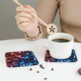 thumbnail image 4 of Bingfone Vintage Red And Blue Lightning Leather Drinks Coasters with Set of 6,Suitable for Home Kitchen,Coffee Cup Coasters Home Gift, 4 of 7
