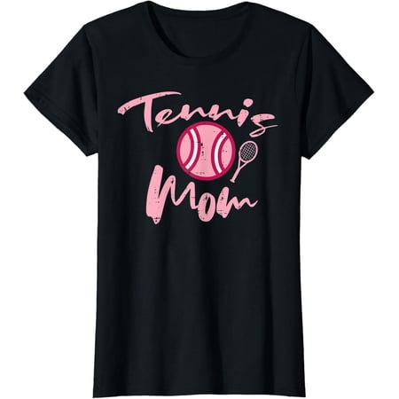 Womens Pink Tennis Mom Cute Family Sports Mommy Mama Women T-Shirt Size S-5XL