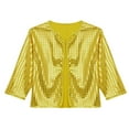 thumbnail image 3 of ZHOUCHANKIDS Girls Sequin Jacket Open Front Sparkly Cardigan Dress Coat Cropped Sweater Bolero Shrugs for Princess Dance Dresses Gold 5-6 Years, 3 of 3