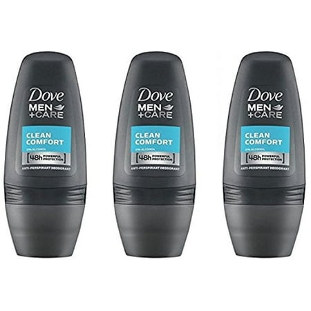 Dove Men Clean Comfort Anti-Perspirant Deodorant Roll-On 50Ml (1.7 Fluid Ounce). (Pack Of 3)