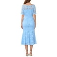 thumbnail image 3 of INSPIRE CHIC Women's Cocktail Dress Lace Fishtail Hem Short Sleeve Bodycon Midi Dress XL Sky Blue, 3 of 6